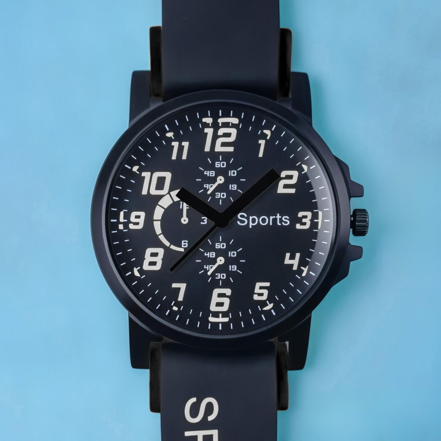 Stylish Waterproof Sports Quartz Watch – Scratch-Resistant Glass, Silicone Strap + Transparent Gift Box