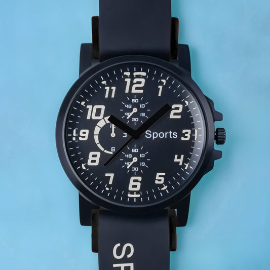 Stylish Waterproof Sports Quartz Watch – Scratch-Resistant Glass, Silicone Strap + Transparent Gift Box