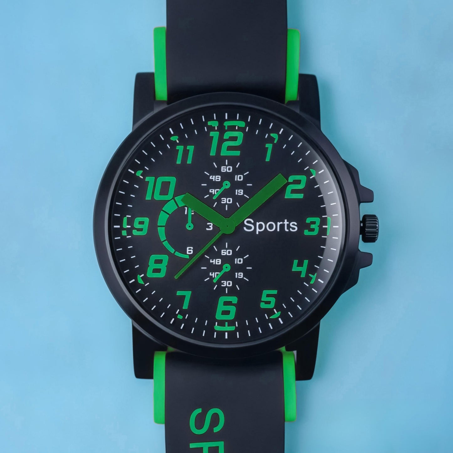 Stylish Waterproof Sports Quartz Watch – Scratch-Resistant Glass, Silicone Strap + Transparent Gift Box