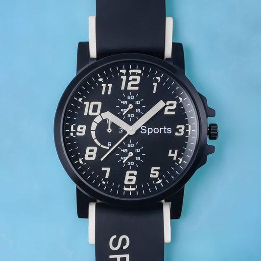 Stylish Waterproof Sports Quartz Watch – Scratch-Resistant Glass, Silicone Strap + Transparent Gift Box